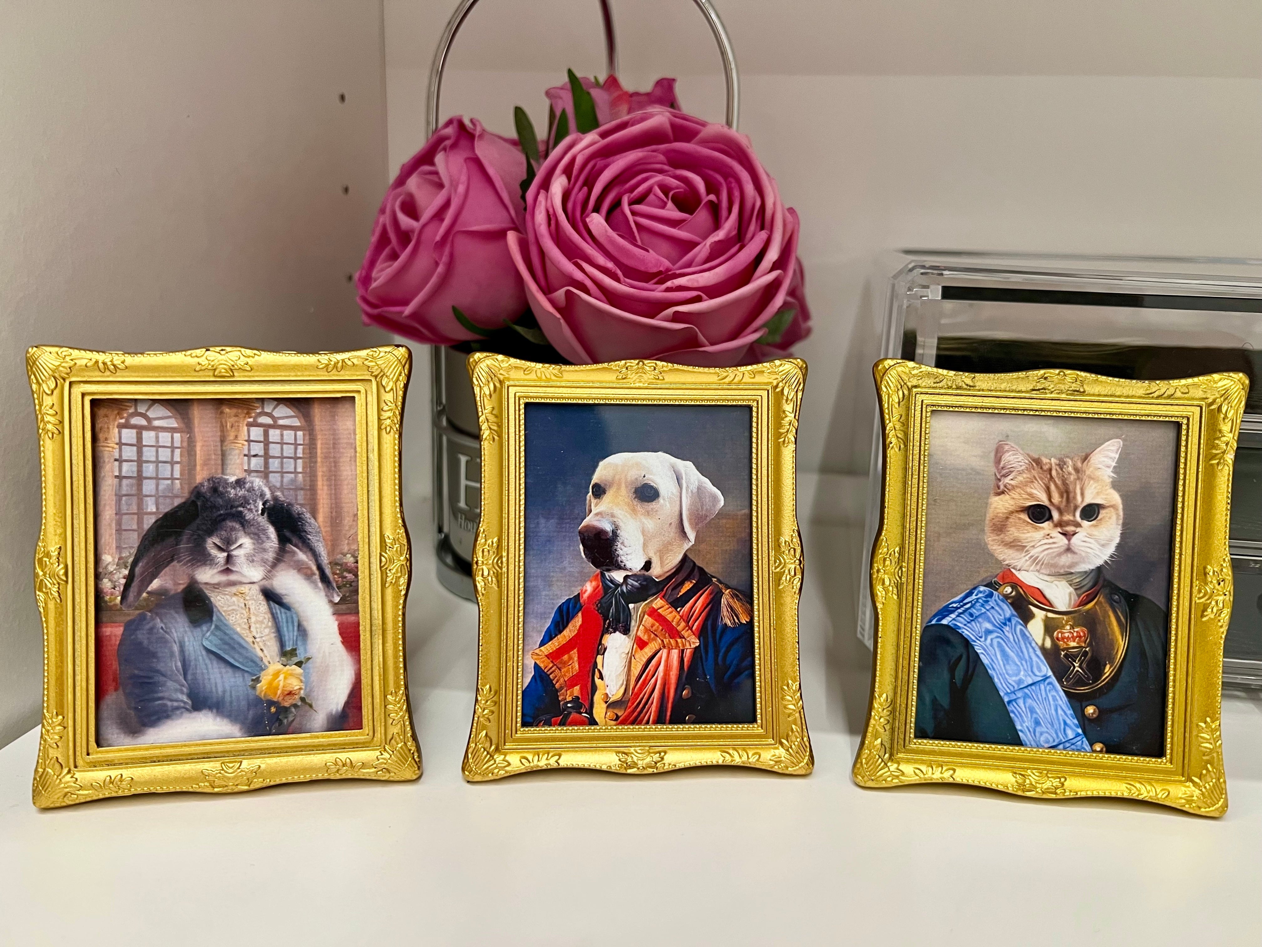 Retrato Personalizado de Mascota | Imán Decorativo o Adorno de Escritorio