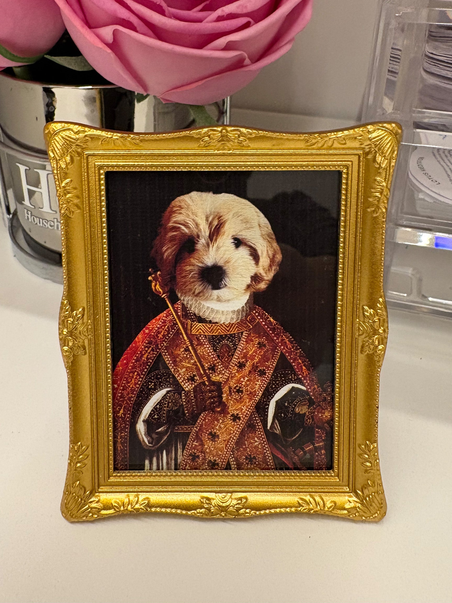 Retrato Personalizado de Mascota | Imán Decorativo o Adorno de Escritorio